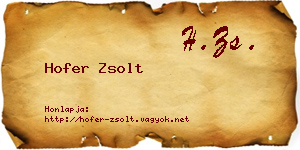 Hofer Zsolt névjegykártya